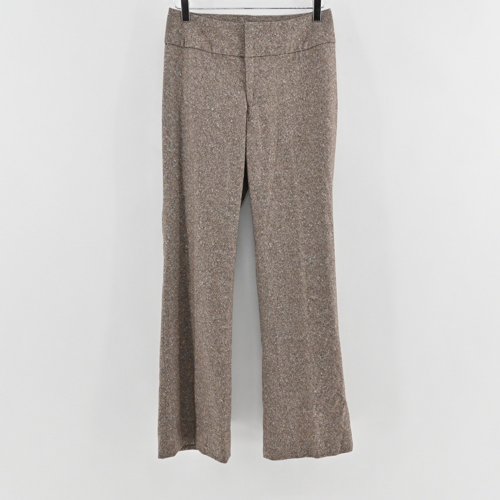 Vtg Y2k GAP Wool Silk Tweed Pants Womens‎ Size 4 Flared Trouser Academia Neutral